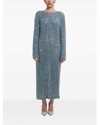 Dina Melwani - Fringed Crystal-Embellished Midi Dress - Lyst