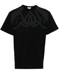 Alexander McQueen - Half Seal-print Cotton T-shirt - Lyst