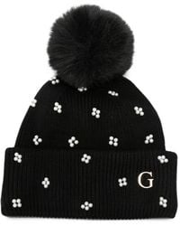 Guess - Faux-Pearl Pom-Pom Beanie Hat - Lyst