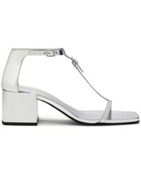 Courreges - Double Buckle Leather Sandals - Lyst