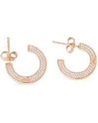 Emporio Armani - Crystal-Embellished Hoop Earrings - Lyst