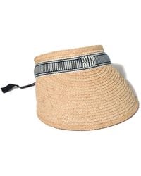 Miu Miu - Raffia Visor - Lyst