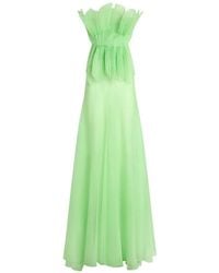 Genny - Pleated Strapless Maxi Dress - Lyst