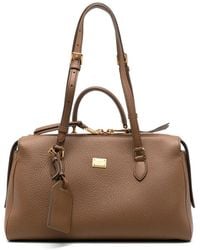 Dolce & Gabbana - Logo-Plaque Pebbled-Leather Tote Bag - Lyst