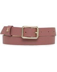 Patrizia Pepe - Fly-Plaque Pebbled Calf Leather Belt - Lyst