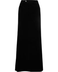 Saint Laurent - Velvet Long Skirt - Lyst