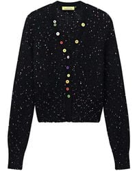 Shanghai Tang - Daily Blessing Speckled Knit V-Neck Cardigan - Lyst
