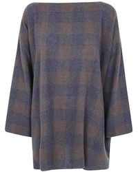 Daniela Gregis - Jersey A Cuadros Con Cuello Barco - Lyst