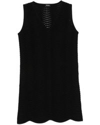 Neera - V-Neck Textured Mini Dress - Lyst