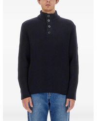Saint James - Buttoned Knitted Sweater - Lyst