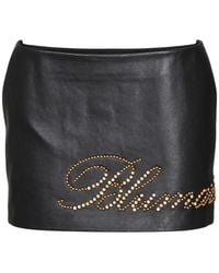 Blumarine - Stud-Embellished Leather Mini Skirt - Lyst