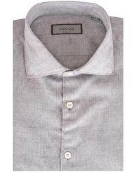 Canali - Herringbone-Pattern Shirt - Lyst