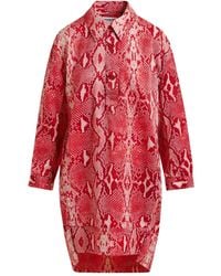 Essentiel Antwerp - Snake-Print Shirt Mini Dress - Lyst