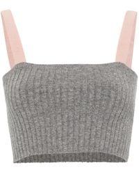 Gucci - Ribbed-knit Cropped Top - Lyst