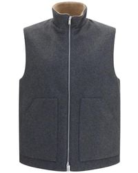 Lardini - High-Neck Zip-Up Gilet - Lyst