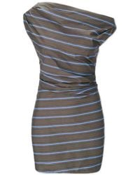 STAUD - Gestreepte Asymmetrische Mini-Jurk - Lyst