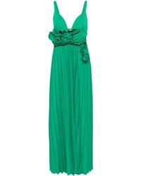 P.A.R.O.S.H. - Floral-appliqué Pleated Gown - Lyst