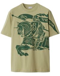 Burberry - Katoenen T-shirt Met Ronde Hals - Lyst