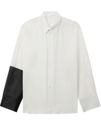 Helmut Lang - Colour-block Silk Shirt - Lyst