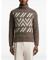 Peserico - Geometric-Pattern Roll-Neck Sweater - Lyst