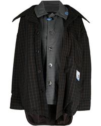 Maison Mihara Yasuhiro - Layered Checked Shirt Jacket - Lyst