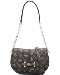 Guess - Carrie Monogram Chain Shoulder Bag - Lyst