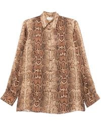 Zimmermann - Snakeskin-print Long-sleeve Shirt - Lyst