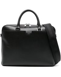 HUGO - Leather Briefcase - Men's - Polyester/calf Leather/recycled Polyamide - Lyst
