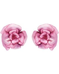 Oscar de la Renta - Gardenia Plexi Clip-on Earrings - Lyst