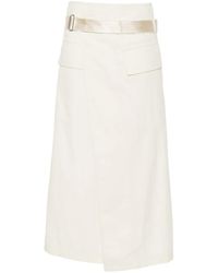Helmut Lang - Jupe Portefeuille À Coupe Mi-Longue - Lyst