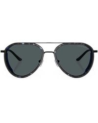 Emporio Armani - Matte-Finish Pilot-Frame Sunglasses - Lyst