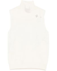 Alberta Ferretti - Top A Collo Alto Con Decorazione - Lyst