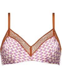 Eres - Indie Geometric-Print Lace-Trimmed Bra - Lyst
