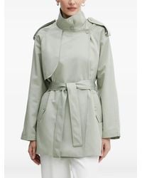 Morgan - Belted High-Neck Coat - Lyst