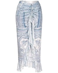 CAMILLA - The Hum Of The Alhambra Tie Ruffled Midi Skirt - Lyst