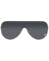 Versace - Stud-Detail Shield-Frame Sunglasses - Lyst