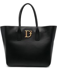 DSquared² D2 Statement Logo-plaque Tote Bag in Black | Lyst