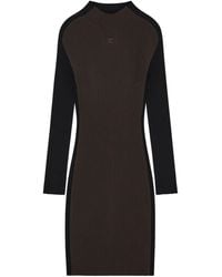 Courreges - Colour-Block Ribbed-Knit Mini Dress - Lyst