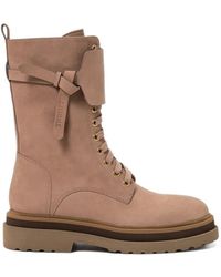 Twinset - Leather Combat Boots With Insert - Lyst