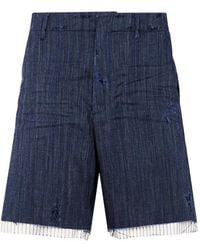 DSquared² - Ripped Raw-Cut Denim Shorts - Lyst
