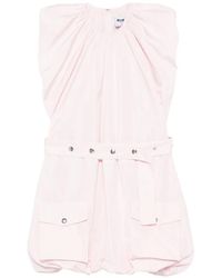 MSGM - Robe Courte À Taille Ceinturée - Lyst