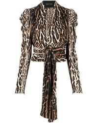 Proenza Schouler - Leopard-Print Crepe De Chine V-Neck Top - Lyst