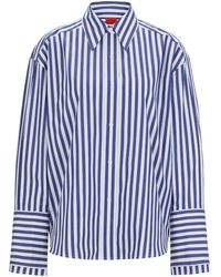 HUGO - Striped Cotton Shirt - Lyst