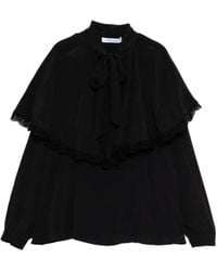 Blumarine - Lace-Trim Ruffled Blouse - Lyst
