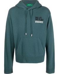 DSquared² - Embroidered-Logo Cashmere Hoodie - Lyst
