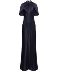 Alberta Ferretti - Cape-Sleeves Maxi Dress - Lyst