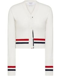 Thom Browne - Rwb-Stripe Cashmere Cardigan - Lyst
