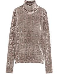 Pierre Louis Mascia - Geometric-Pattern Velvet Top - Lyst