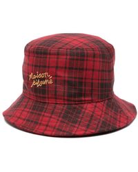 Maison Kitsuné - Logo-embroidered Checked Bucket Hat - Lyst