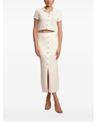 Hevron - Arlet Diamond-Pointelle Button-Up Cardigan - Lyst